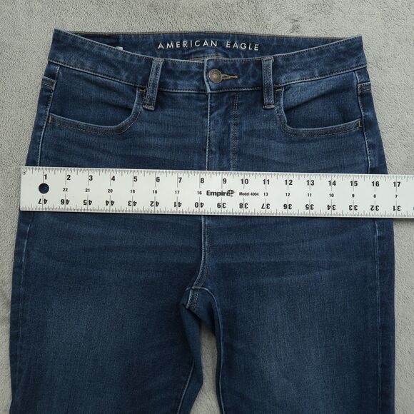 American Eagle Jeans Women's Size 8R Blue Super High-Rise Jegging 28" Inseam - Picture 7 of 16